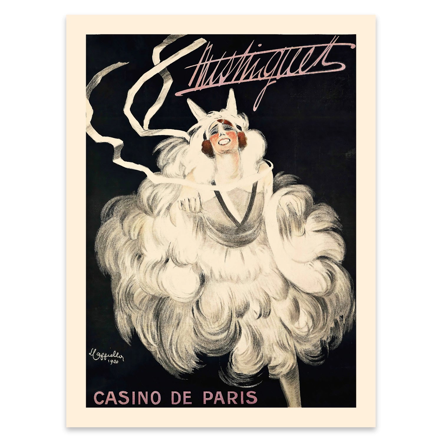 Klassisches französisches Retro-Poster von 1920 mit Fokus auf Kostümdesign und Mimik.