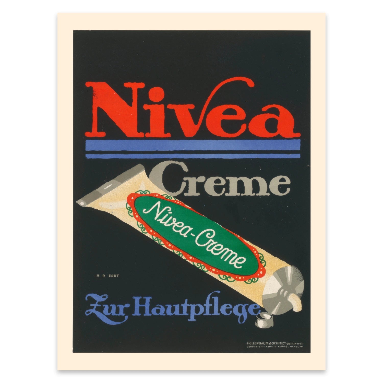 Retro Nivea Poster für Sammler von historischer Werbung und Grafikdesign der Belle Époque.