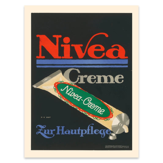 Retro Nivea Poster für Sammler von historischer Werbung und Grafikdesign der Belle Époque.