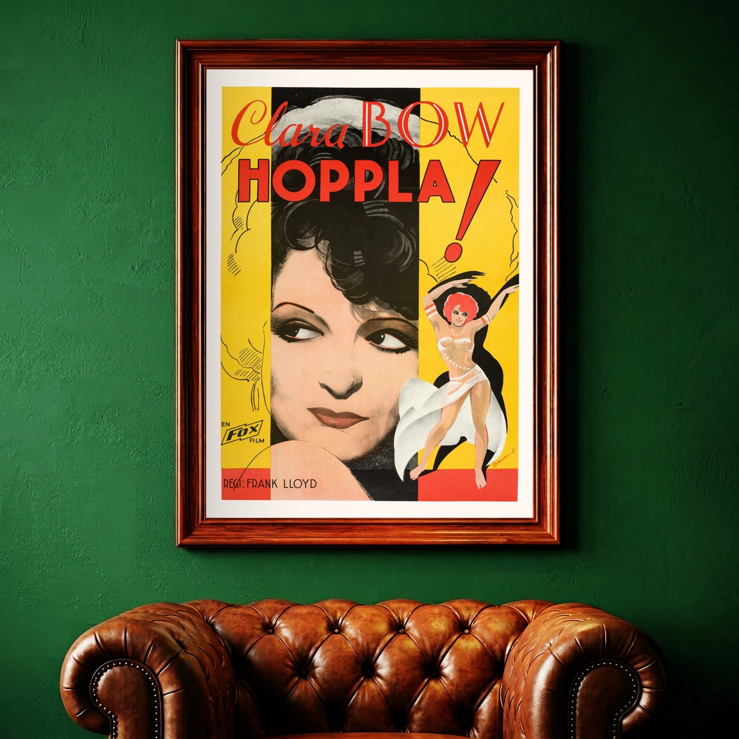 Nahaufnahme von Clara Bow auf einem schwedischen Kinoplakat von Eric Rohman.
