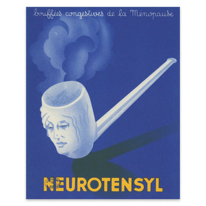 Detailaufnahme der Grafik des Neurotensyl Posters mit Fokus auf das Gesicht und den Rauch.