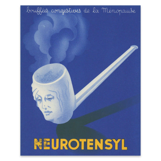 Detailaufnahme der Grafik des Neurotensyl Posters mit Fokus auf das Gesicht und den Rauch.