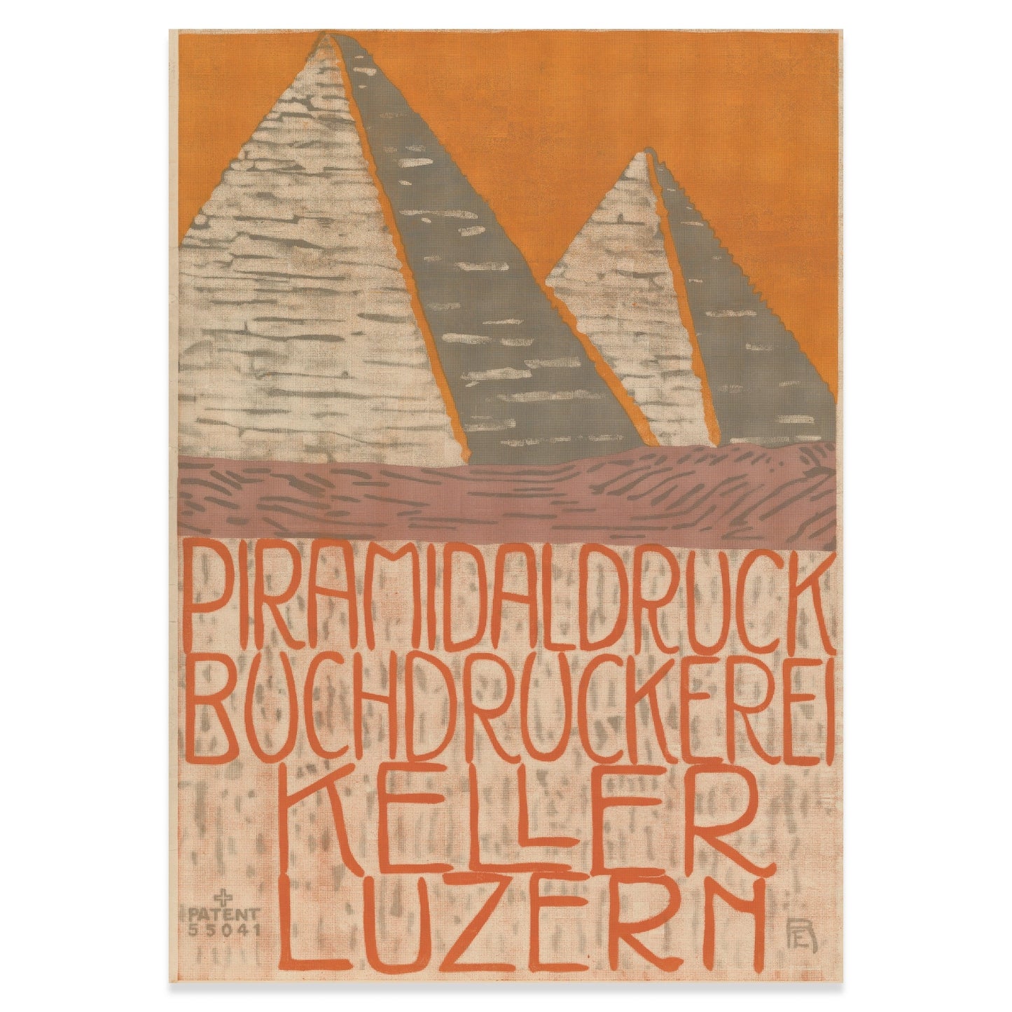 Künstler-Signet von Eduard Renggli in der unteren rechten Ecke des historischen Plakats.