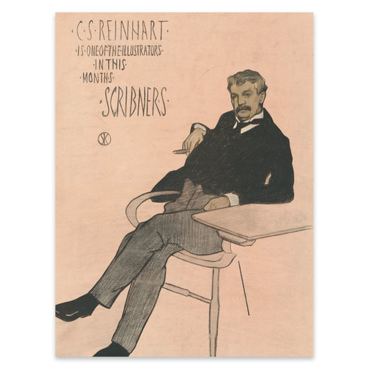 Historisches amerikanisches Zeitschriftenplakat mit kunstvoller Typografie.