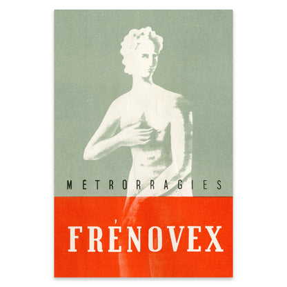 Vintage Grafik-Illustration einer antiken Statue für medizinische Werbung im 20. Jahrhundert.