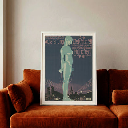 Werbeplakat von Paul Neu für die Elektrizitätsausstellung 1911 in München.