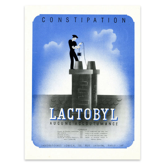 Grafisches Vintage Poster für Lactobyl aus der Zeit zwischen 1910 und 1950.