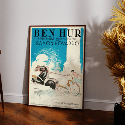 Historisches schwedisches Plakat für Fred Niblos Ben-Hur Film mit Ramon Novarro.