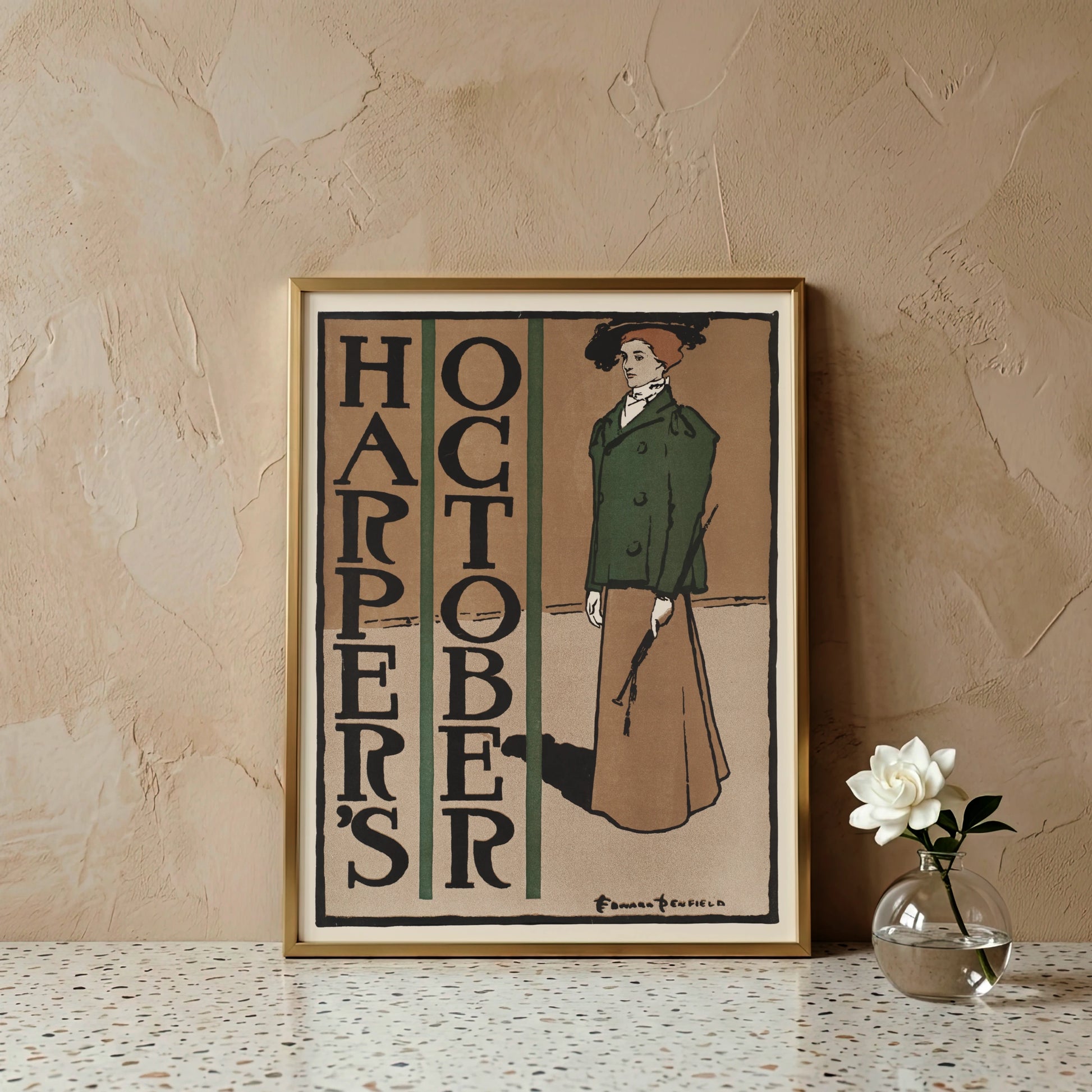 Vintage Plakat-Illustration von Edward Penfield aus dem Jahr 1897 im Art Nouveau Stil.