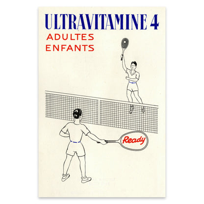 Historisches Gesundheits-Poster mit Tennis-Thematik aus der ersten Hälfte des 20. Jahrhunderts.