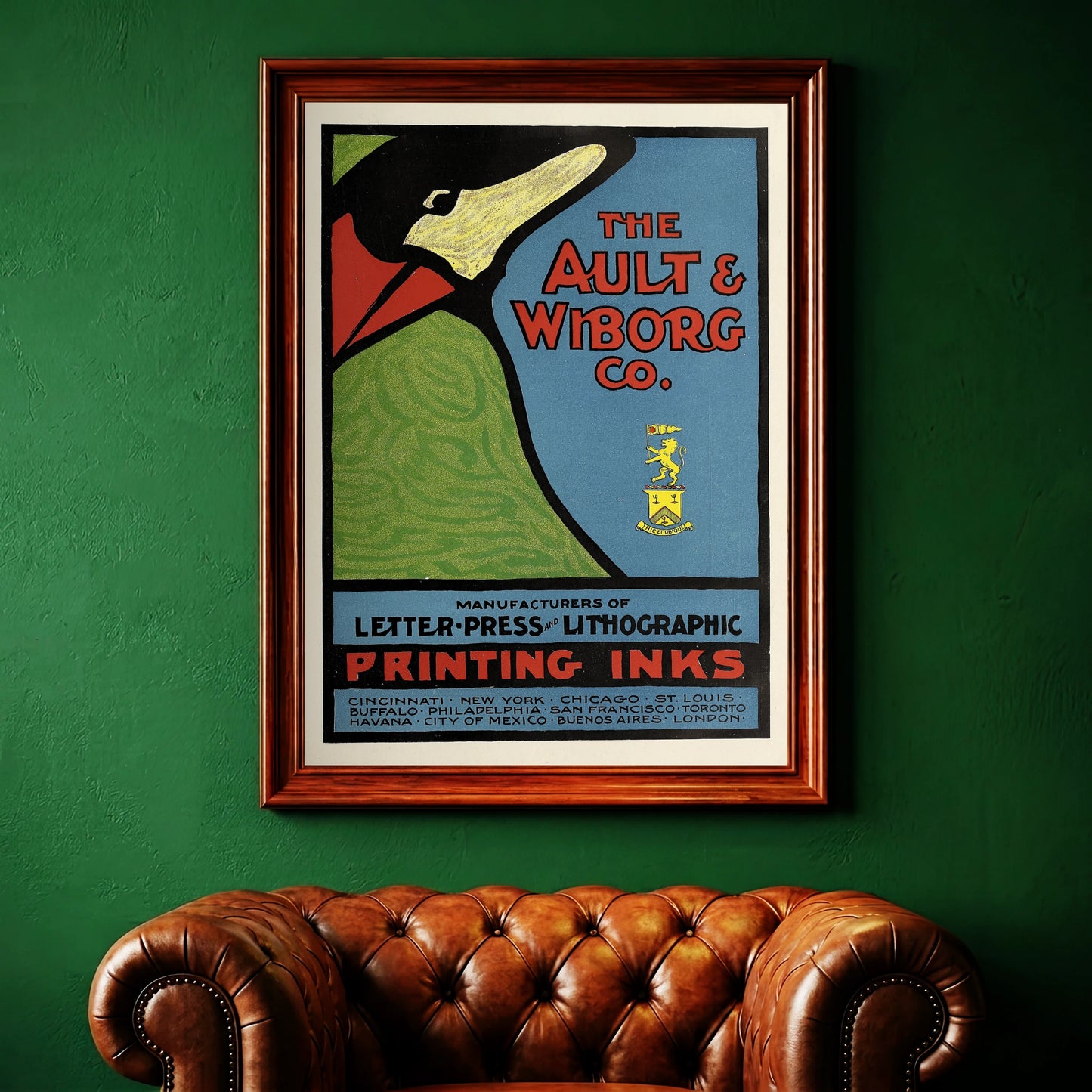 Art Nouveau Grafikdesign-Poster für Druckfarbenhersteller.