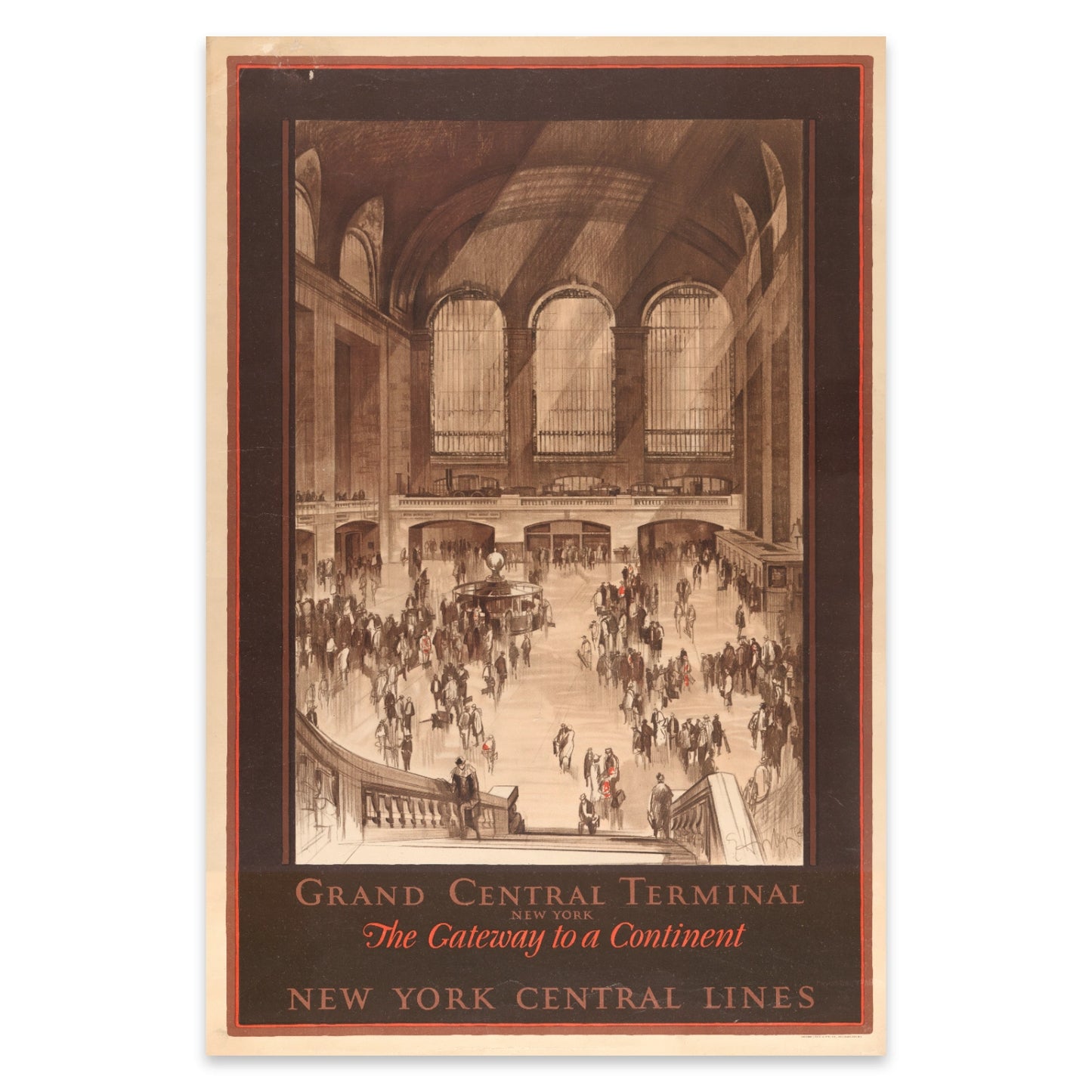 Retro-Poster der New York Central Lines im Stil von 1920.