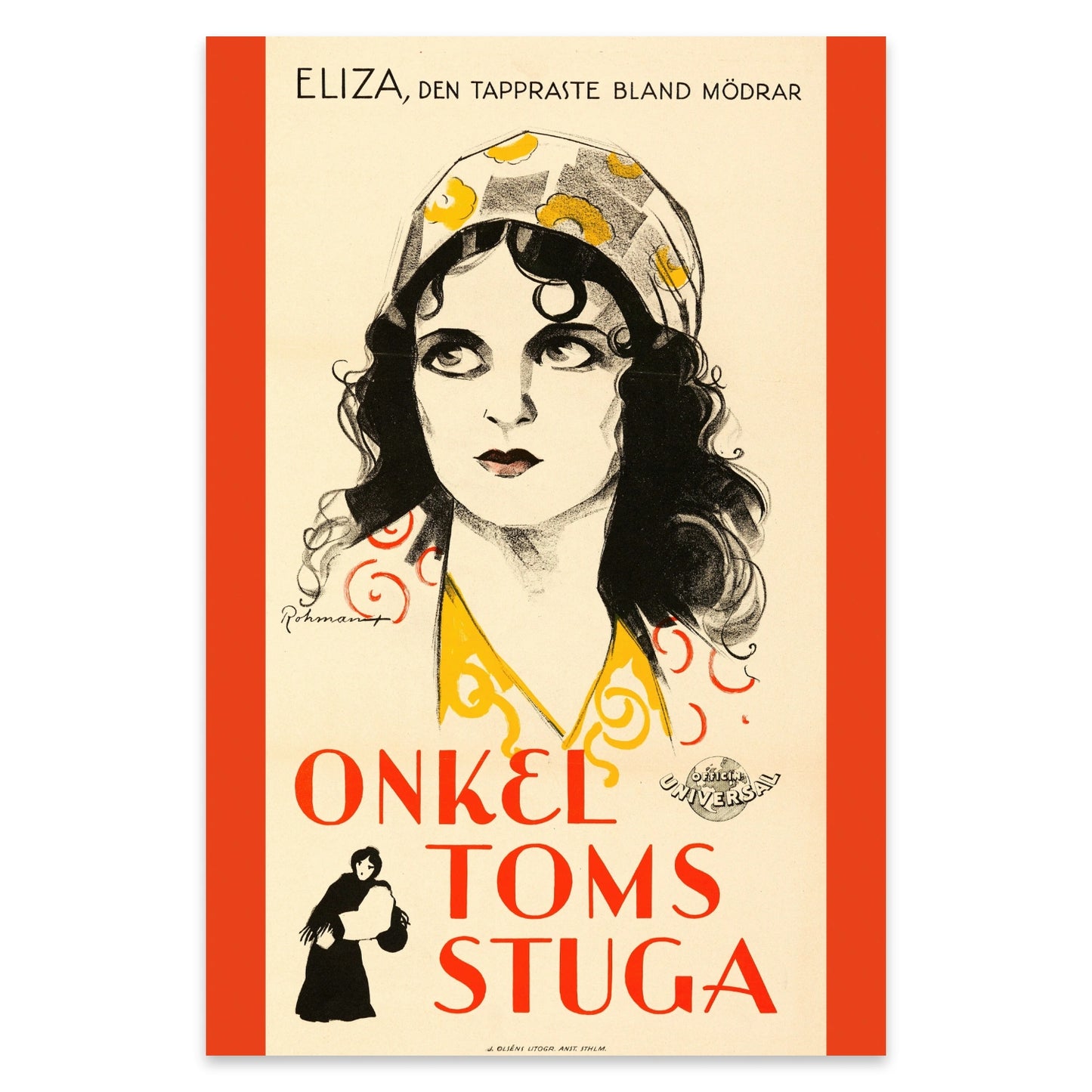 Klassische Filmkunst von 1928 zeigt Eliza als die tapferste der Mütter auf einem Kunstdruck.