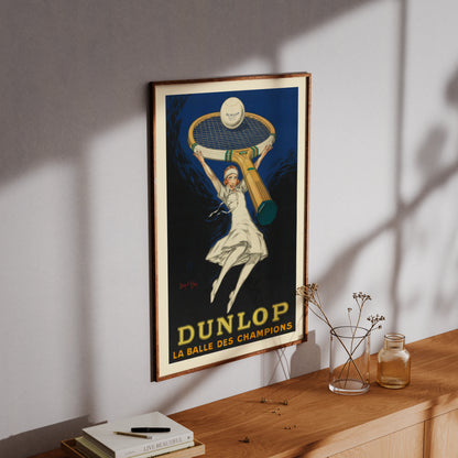 Art Déco Illustration von Jean d'Ylen für Dunlop La Balle des Champions.