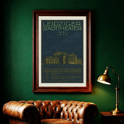 Typografisches Theaterplakat von Hugo Steiner-Prag mit Spielplan von Mai 1910.