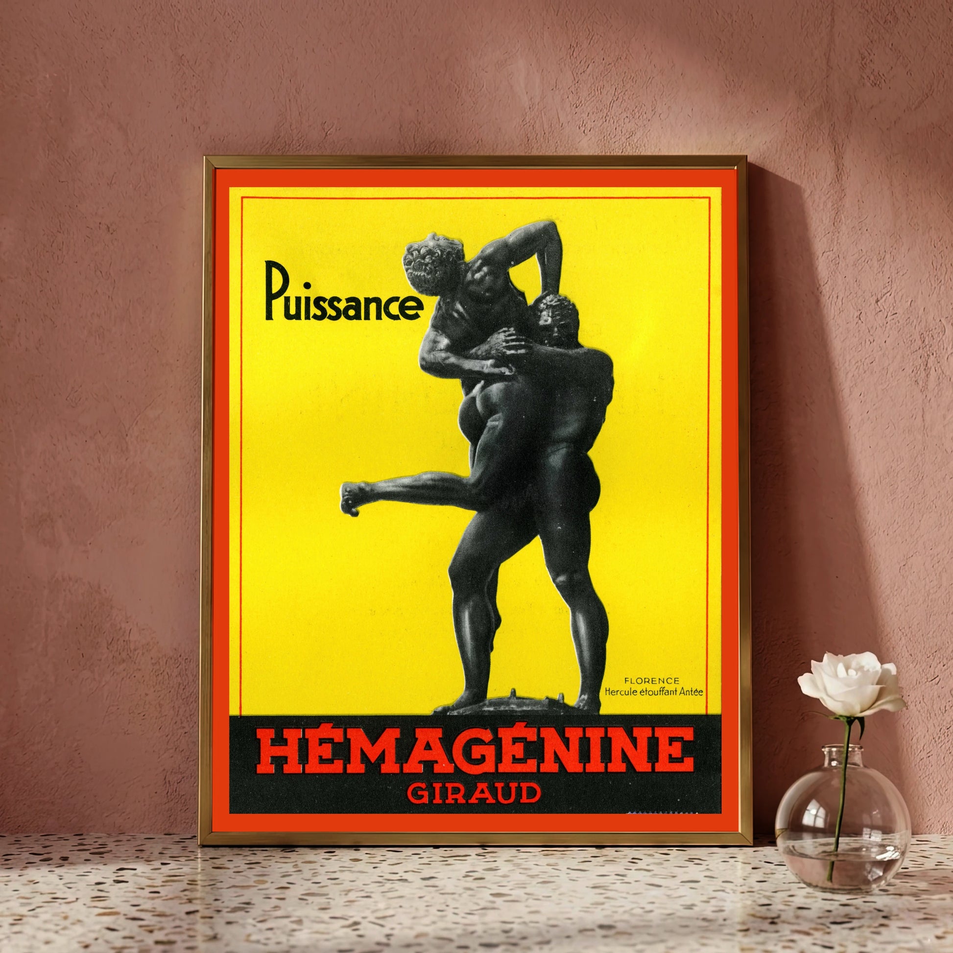 Französisches Vintage Poster Puissance Laboratoires Petit im Art Deco Stil.