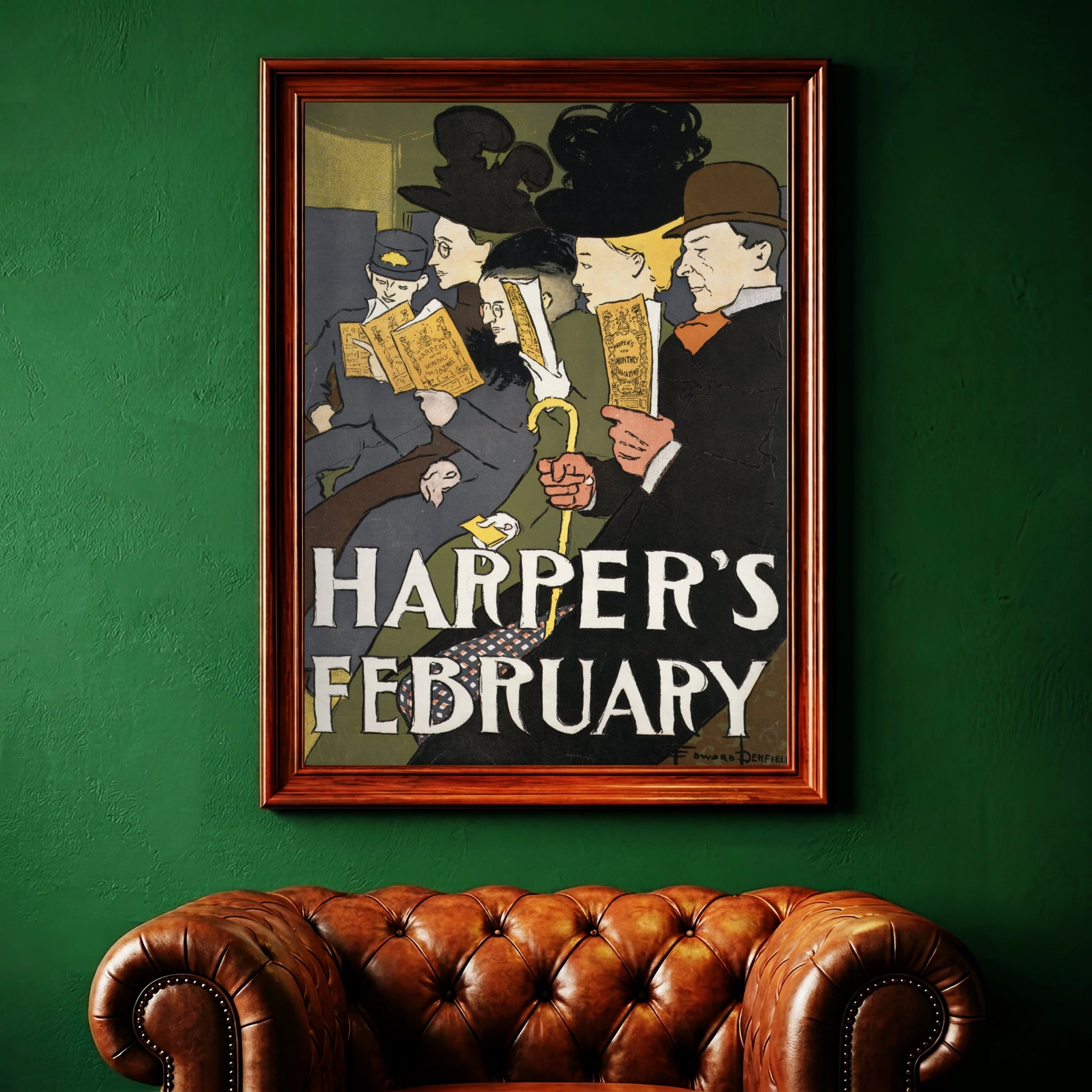 Historisches Harper's Magazine Werbeplakat von 1897 im Jugendstil.