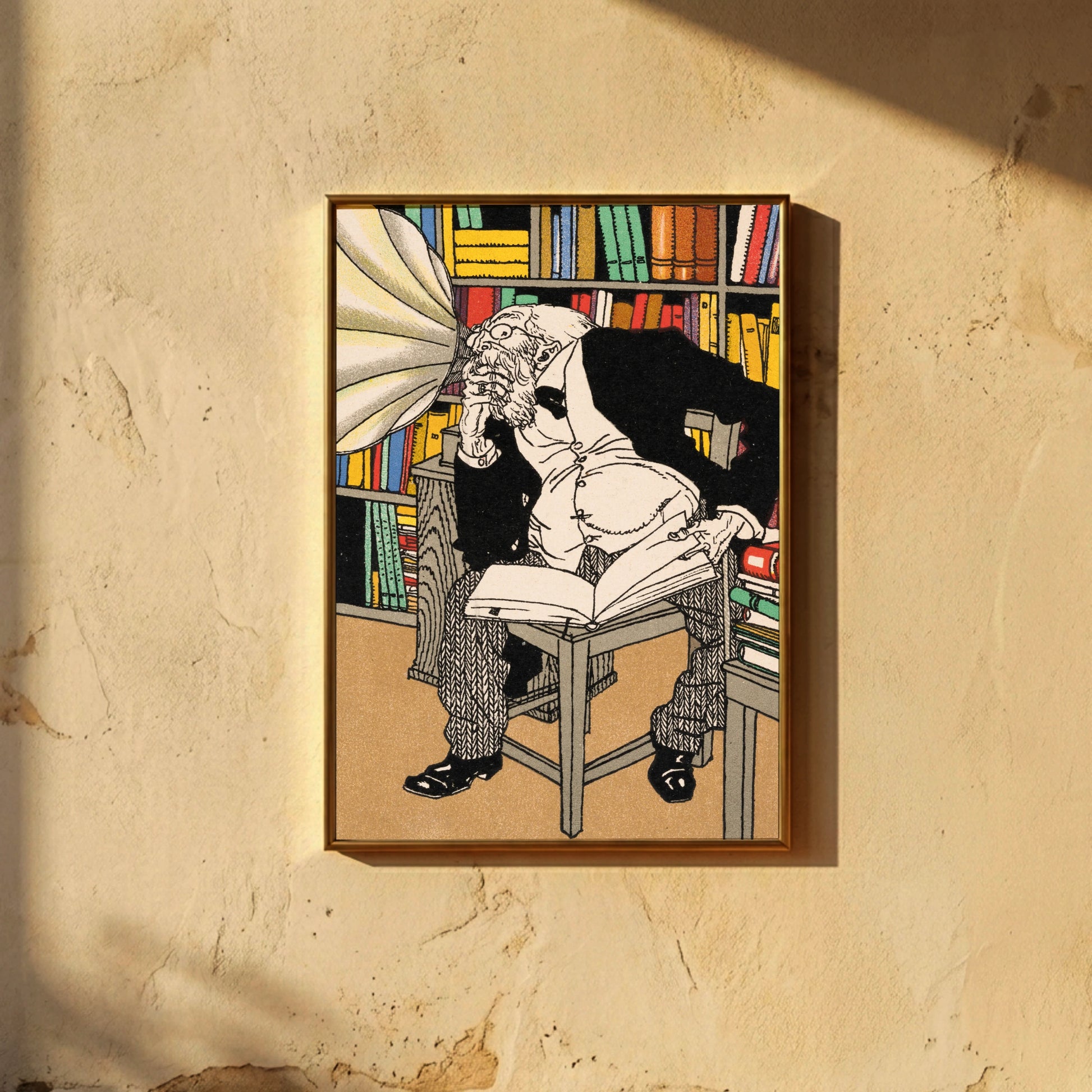 Karikatur eines Dialektforschers der Wiener Werkstätte von Moriz Jung.